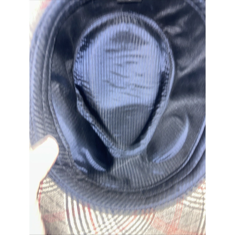 Headers Mens Fedora Hat Size Medium Red Gray Black Plaid Polyester Viscose Large - Picture 6 of 7